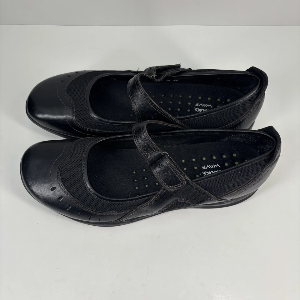 Clarks Wave Cruise Women’s US 10M Black Leather Mary-Jane Casual Walking Shoes - Image 4 of 4