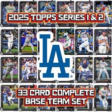 2025 Topps Baseball Los Angeles Dodgers Team Set Series 1 & 2 - Lot of 33 Cards