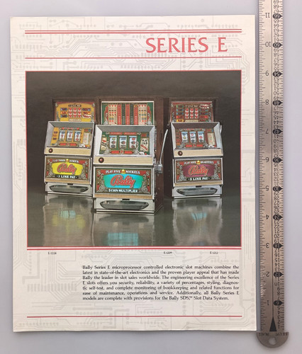 Bally "Series E" Slot Machine Casino Flyer Brochure Color Ad