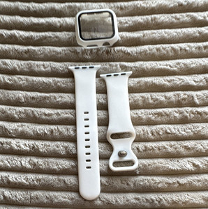 White Silicone Sport Replacement Strap Band, Compatible with Apple Watch