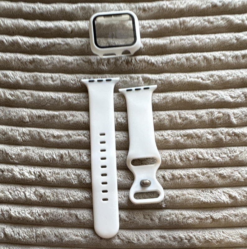 White Silicone Sport Replacement Strap Band, Compatible with Apple Watch