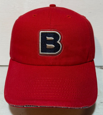 Landmark Graphics Boston B Adjustable Strapback Hat Red Cotton