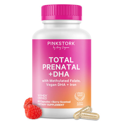 Pink Stork - Women's Total Prenatal Gluten Free Vitamin Unflavored - 60 Capsules