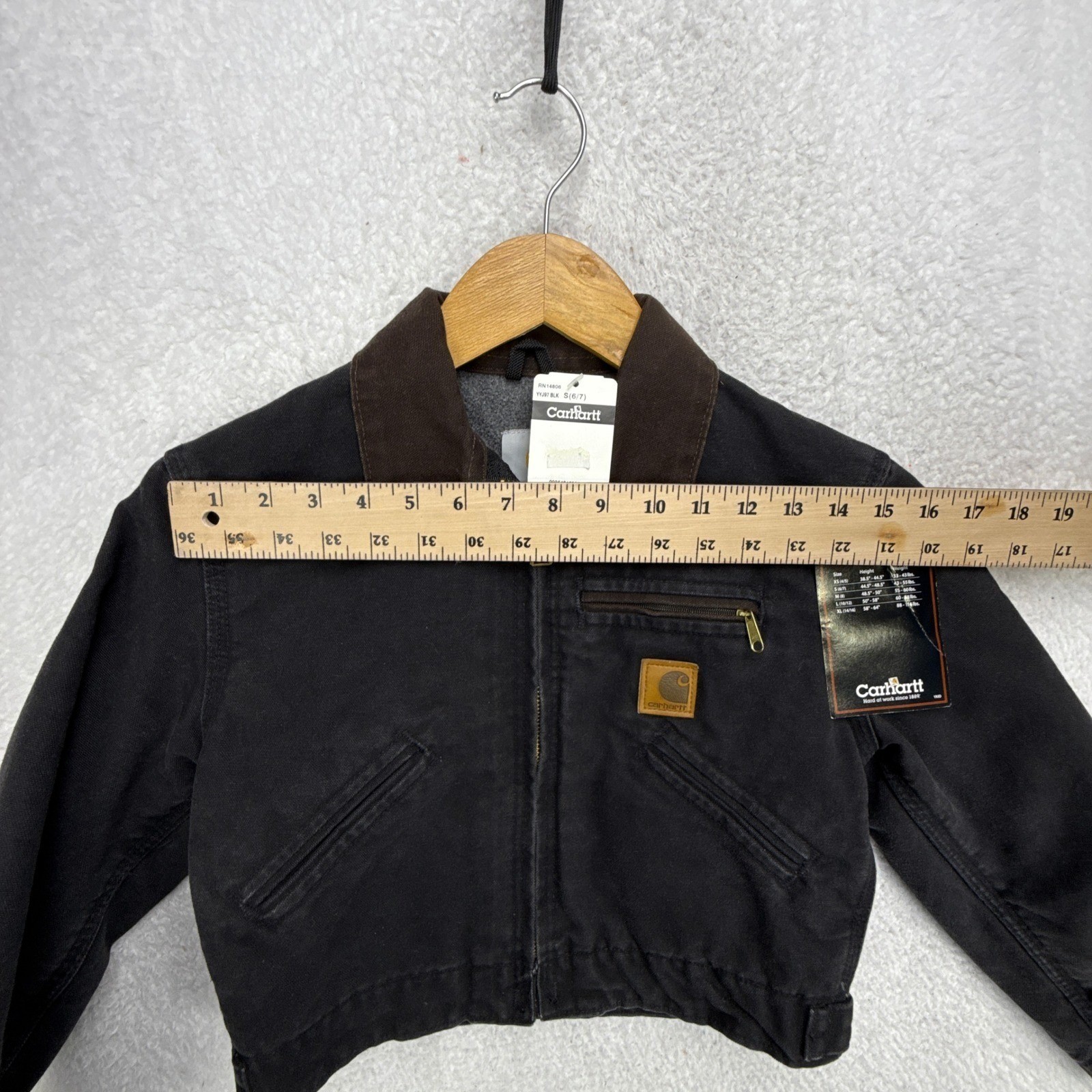 Carhartt Detroit Jacket Fleece Lined Youth Small (6/7) YYJ97 BLK Black NWT NOS image 7