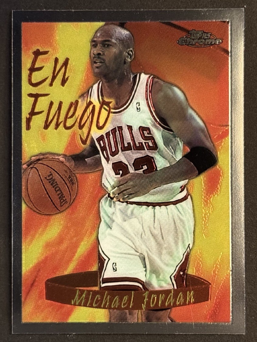 1996-97 TOPPS CHROME SEASON'S BEST MICHAEL JORDAN EN FUEGO #1 CHICAGO BULLS