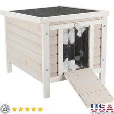 Weatherproof Outdoor Cat House Cozy Pet Shelter Easy Assembly Secure Design New
