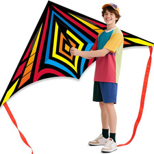 Delta Beginner Kite for Kids  Adults, Easy to Fly Beach Kite