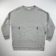 Varley Longline Crewneck Sweatshirt Women  s XS Gray Zip Pocket Tunic Pullover