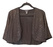 Women's Black Sequin Bolero Shrug By Glamour Size Medium EUC Party Dressy Cruise