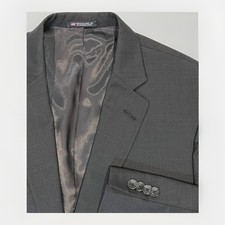 Hart Schaffner Marx Union Made in USA Dark Gray Striped Blazer Jacket 44 R