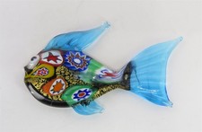 Vintage Murano Millefiori Glass Fish Figurine 3.25 Inch Multi Color Italy