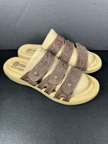 Earth Spirit Sandalen Damen braun Wildleder Gelron Cusion Slipper Größe 9,5