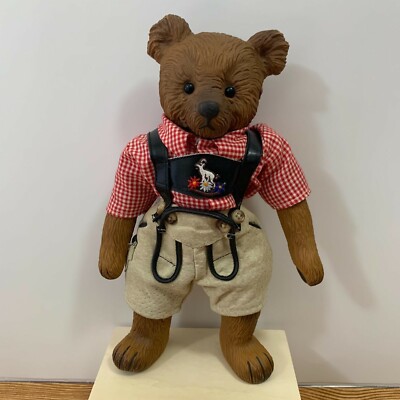 teddy bear with plaid shirt