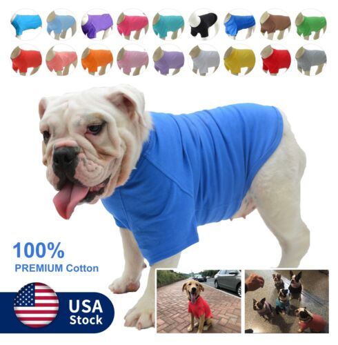 Pet Clothing Dog Costumes Basic Blank T-Shirt Tee Shirts for Large Small Dogs - Picture 1 of 229