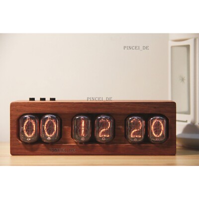 IN12 Nixie Tube Clock Creative Retro Digital Clock DIY Decoration African Padauk
