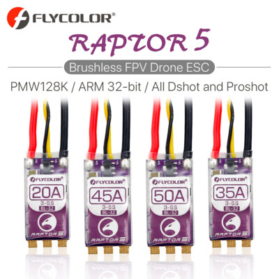 FLYCOLOR Raptor5 Brushless ESC 3-6S Drone ESC 32Bit G701 PWM 128K for FPV Drones