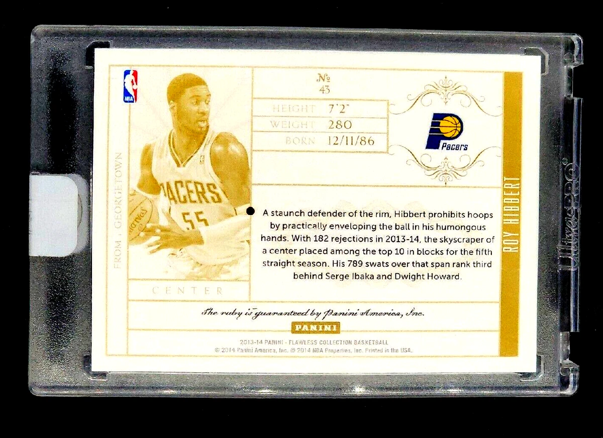 2013 Panini Flawless Red #43 Roy Hibbert /15 Uncirculated *Real Ruby in Card*