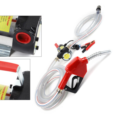 200W Commercial Electric Transfer Pump 12V DC Gas Kerosene 50L/min Portable!