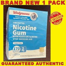 Nicotine Gum 2mg 170 pcs Original Flavor Stop Smoking Aid Walgreens SEALED