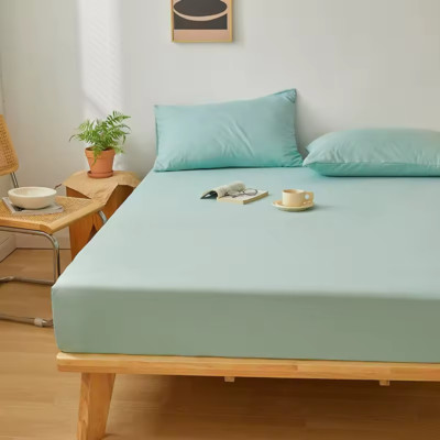 Mintgrün 40 cm extra tief Spannbettlaken mit passenden Kissenbezügen Perkal