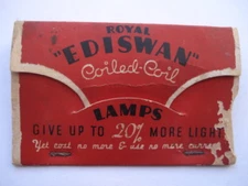 RARE C1930S ROYAL EDISWAN LAMPS FOR YOUR HOME & ON YOUR CAR PACKET OF GOLF TEES