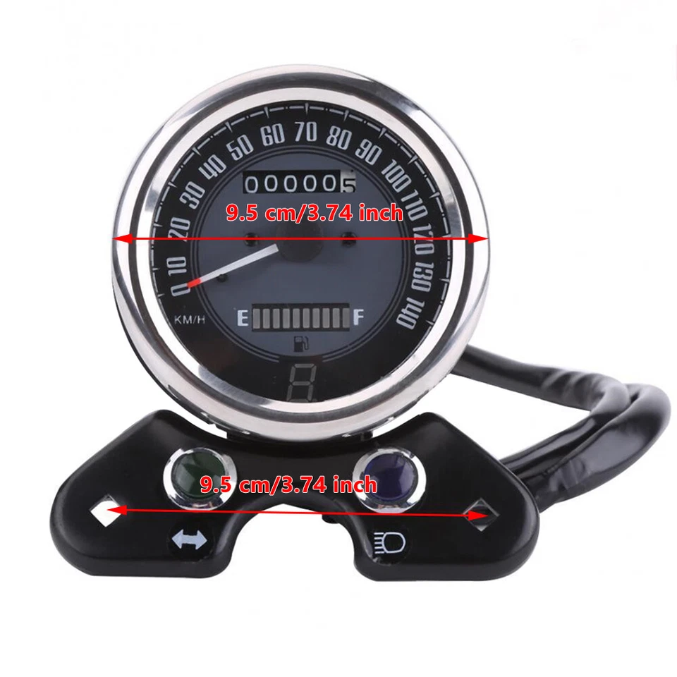 Motorcycle Odometer LCD Fuel Gauge For Honda CG125 For Suzuki GN125 Cafe Racer - Image 4 of 4