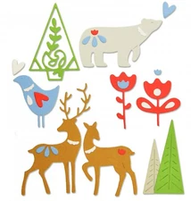 New, Retired Sizzix Thinlits Christmas Elements 10pc #663413 Retail $19.99 Jones