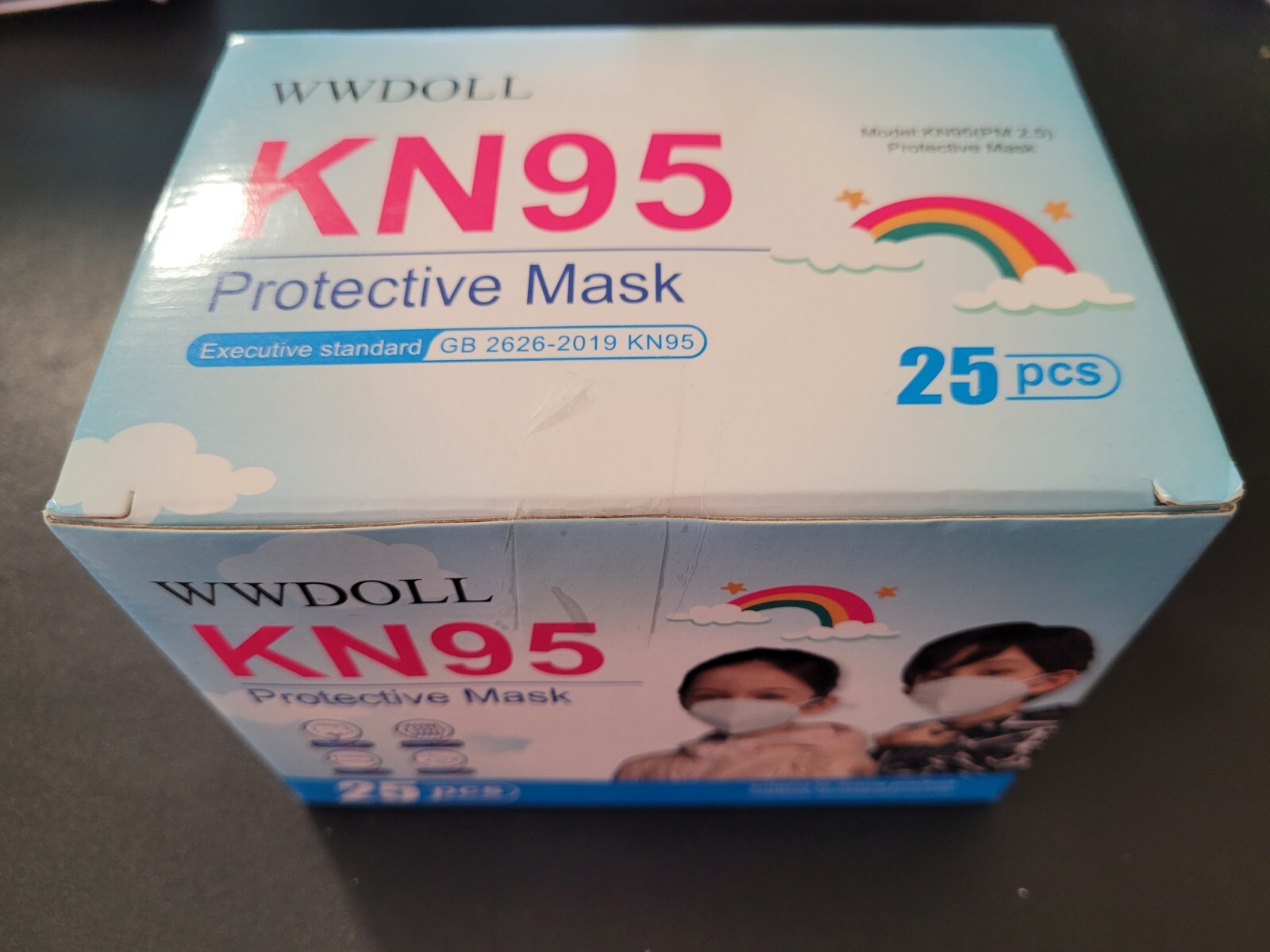 WWDOLL Kids KN95 Face Mask 25 Pack, 5Layers Breathable KN95 Masks for