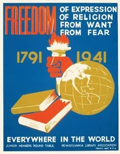 Decor Poster. Fine Graphic Art Design. Freedom 1791-1941. Home  Wall Art. 1732