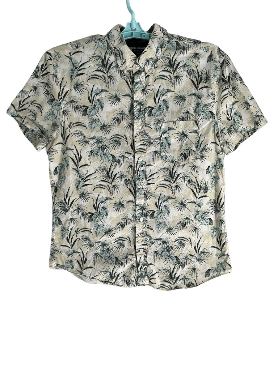 J Crew Floral Shirt Short Sleeve Hawaiian Men L - Main Image