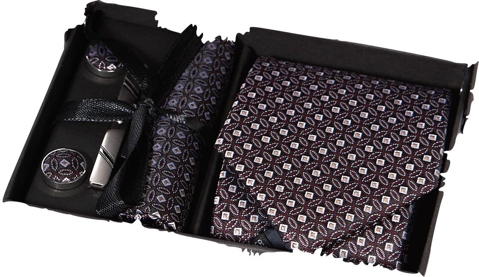 Ties for Men Set with Pocket Square Cufflink and Tie Clip | Necktie Handkerchief - Image 2 of 4