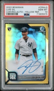 Luis Gil 2022 Bowman Chrome #CRA-LG Rookie Auto Price Guide Luis Gil 2022 Bowman Chrome #CRA-LG Rookie Auto Price Guide