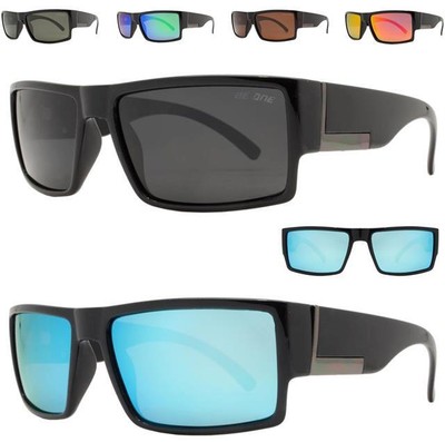 Polarisierte Flat-Top-Sonnenbrille große verspiegelte Gläser Schirme Herren Damen