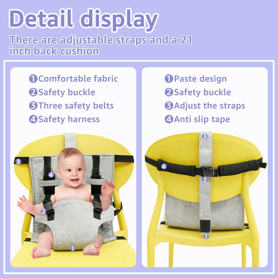 Baby High Chair Safety Seat Adjustable High Booster Seat Cover for