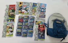Leapfrog Leapster Educational Learning Games With Books And Bag Lot Of 18