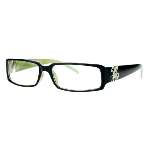 Fleur de lis Clear Lens Glasses Womens Fashion Rectangular Eyeglasses - 第 2/30 張圖片