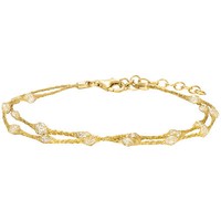 Julie Julsen-Armband 925/- Sterling Silber 2-Reihig Vergoldet Mit 16 Zirkonia