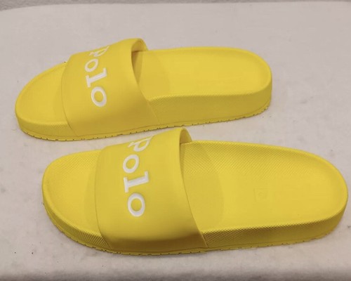 White POLO Logo Sandals Slides 