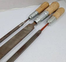 Vintage File Round Tapered Square Flat Smooth Wood Handle Nicholson Misc Lot