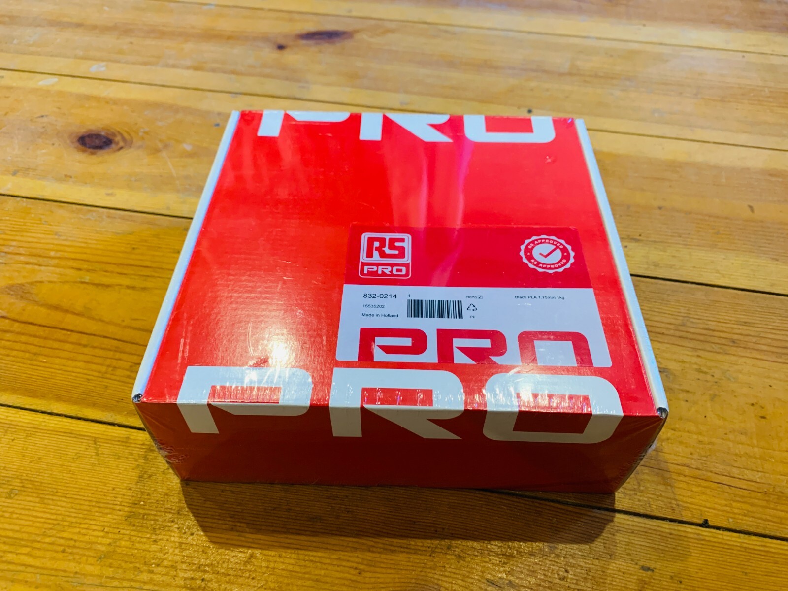 NEU RS Pro 1,75 mm schwarz PLA 3D Druckerfilament, 1 kg, 832-0214