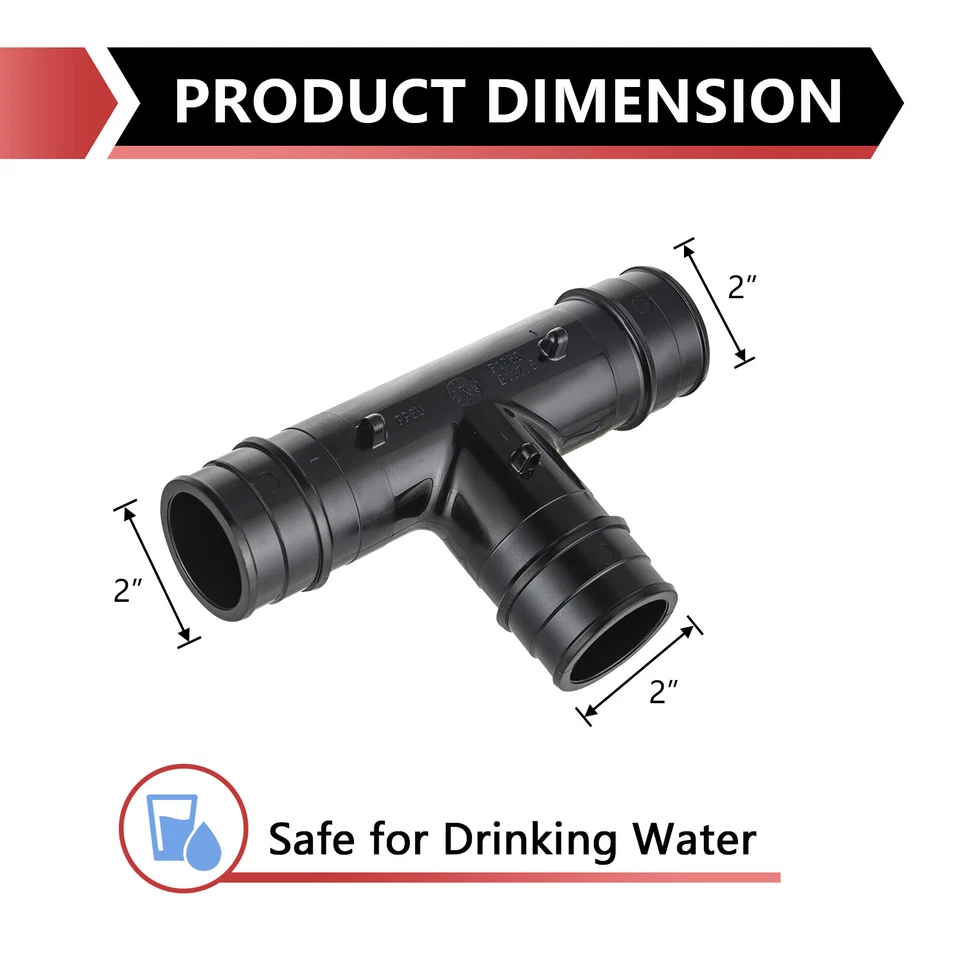 EFIELD 2 дюйма Pex A расширение PPSU равный тройник, поли фитинги 1 упаковка бесплатная доставка - Изображение 2 из 4