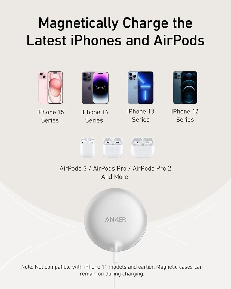 Anker MagGo Wireless Charger (Pad) A25M0 description image 4