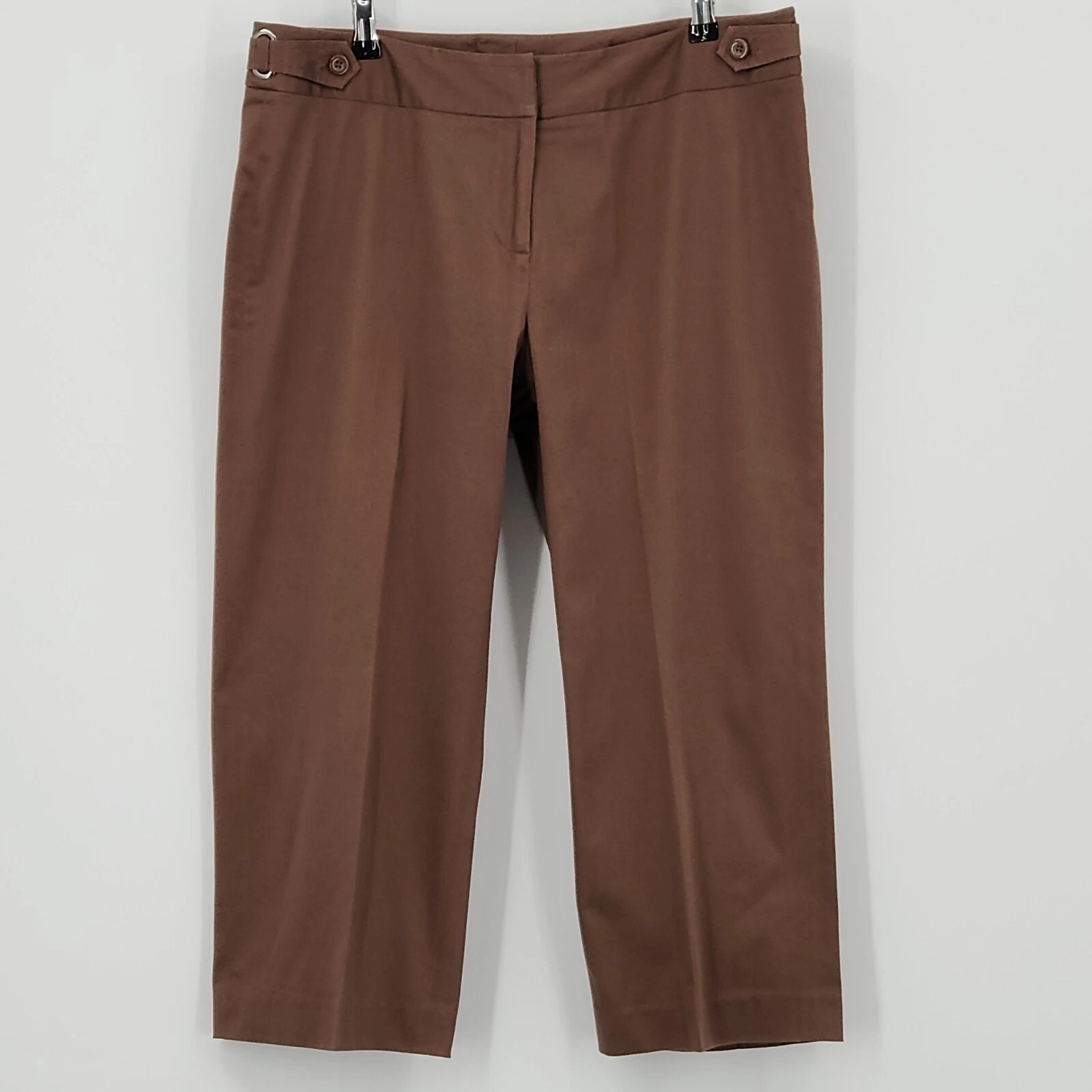 ATELIER WOMEN'S COMFORT WAIST STRETCH Brown CAPRI CROP PANTS 10 RETAIL $198