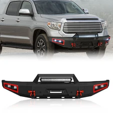 Pickup Front Bumper W/ Sensor Holes & License Plate Bracket For 2014-2021 Tundra