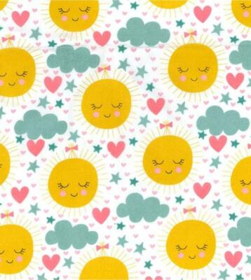 Bedrucktes Polycotton Bastelstoff Material - HAPPY SUNS