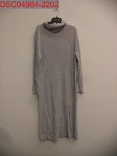NWOT- Abound Women's Grey Ribbed Mock Neck Midi Sweater Dress with Slit, Size XL