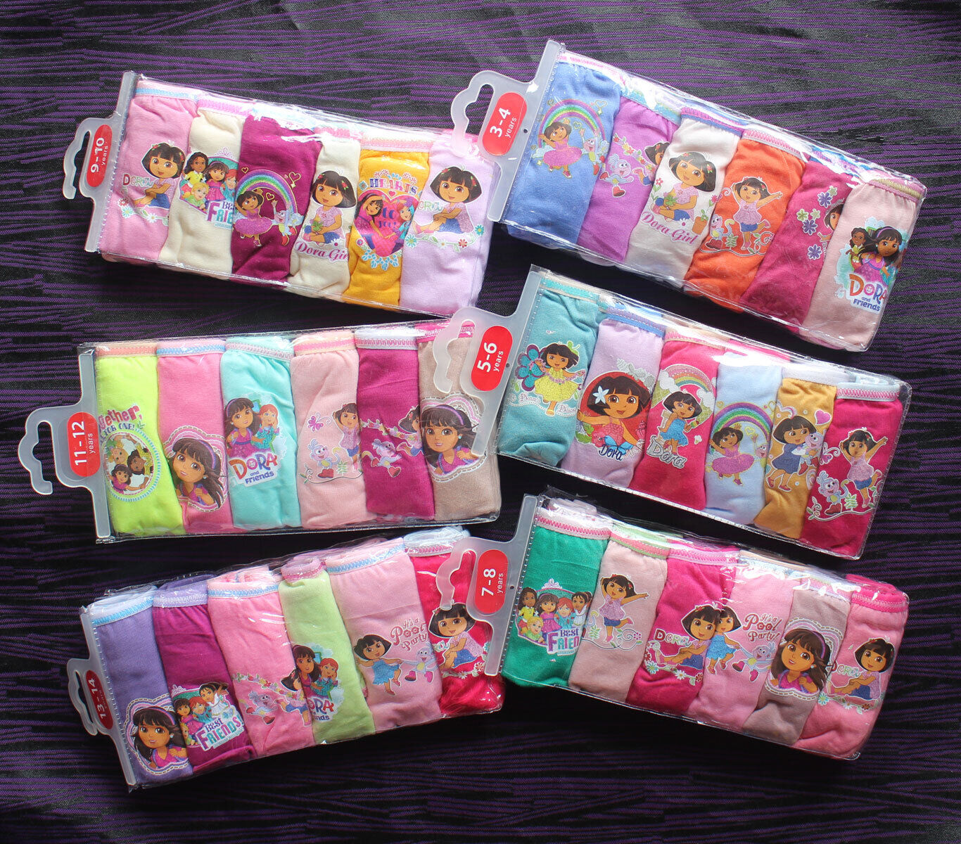 6 Panty Pack Girls Briefs underwear Dora the Explorer Size 3/4 5/6 7