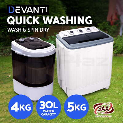 Devanti Mini Portable Washing Machine Top Load Loader Spin Camp Caravan  Outdoor UK