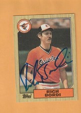 Rich Bordi Baltimore Orioles AUTO Signed 1987 Topps San Francisco California 2D