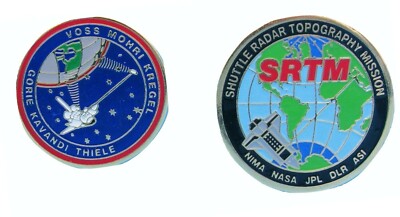 NASA PIN PAIR vtg SRTM - Space Shuttle Radar Topography Mission - STS-99 JPL  